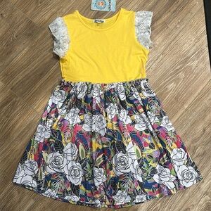 Girls 7 8 9 Boutique Dress NWT lace floral colorful soft
